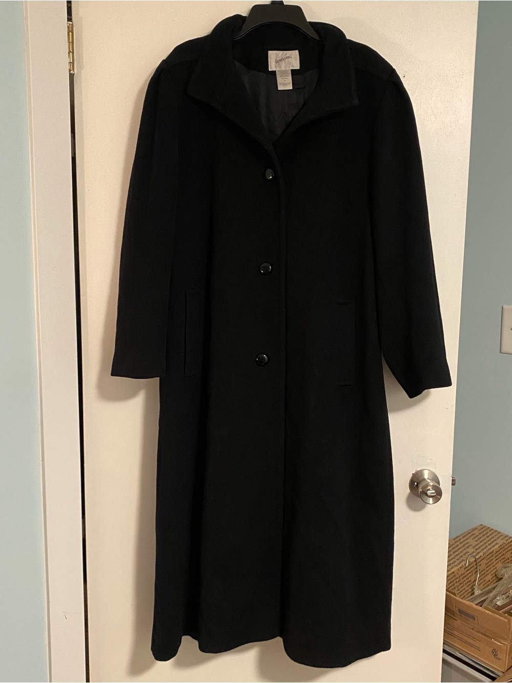 Vintage 80s 90s Jacqueline Ferrar Trench Coat Sz 12 100% Wool Mob Wife USA Made